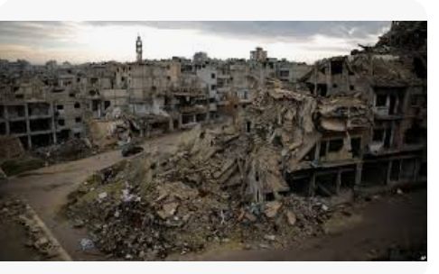 A picture repeated all over Syria: Utter devastation